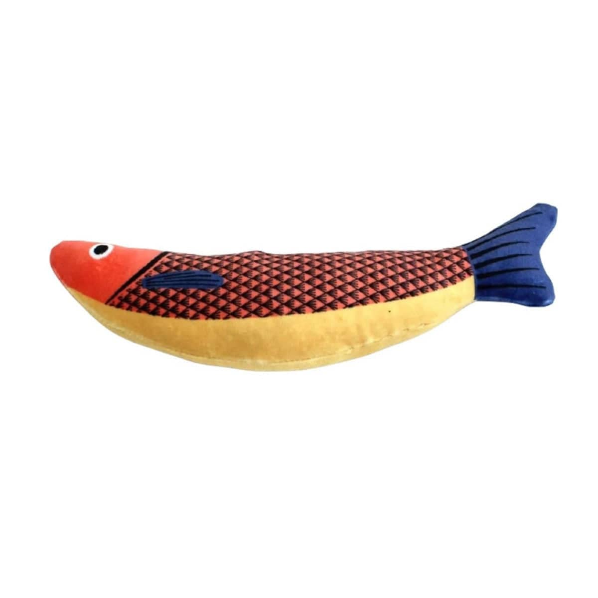 Catnip Fish Toy in Sackcloth, 25 x 10 cm - Red
