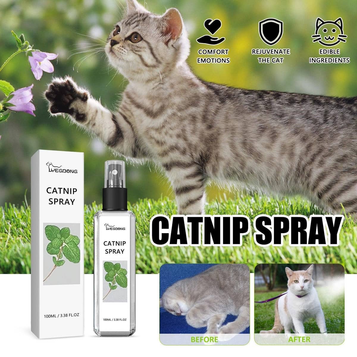 Catnip Spray for Toys and Scratching Posts, 100 ml