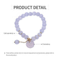 Cat's Eye Beaded Bracelet with Peace Buckle Lotus Pendant - White and Gold, Style 1 - view 5