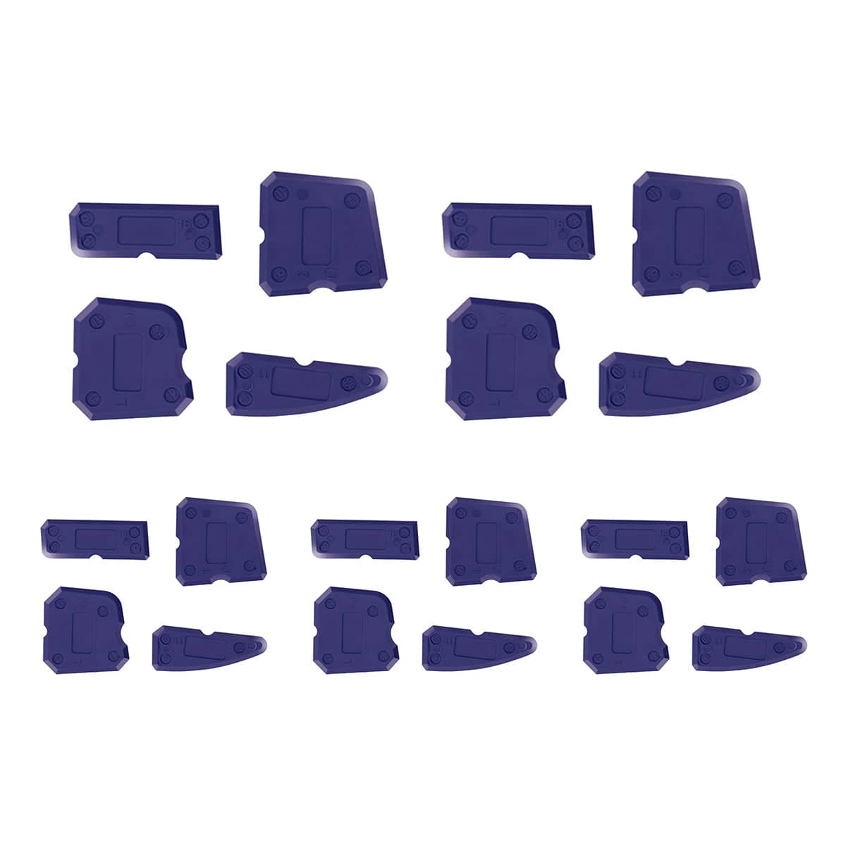 Caulk Smear Scraper Set Kitchen Bathroom Sink Sealant Joint Finishing Tool, Set of 20 - Blue