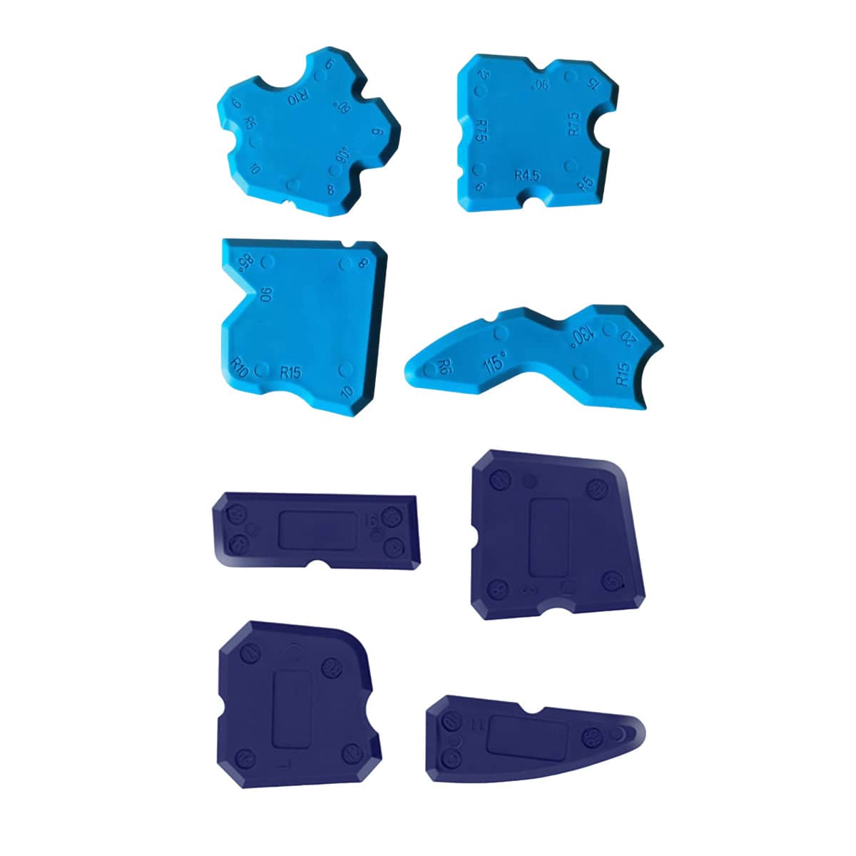 Caulk Smear Scraper Set Kitchen Bathroom Sink Sealant Joint Finishing Tool, Set of 20 - Blue - view 3