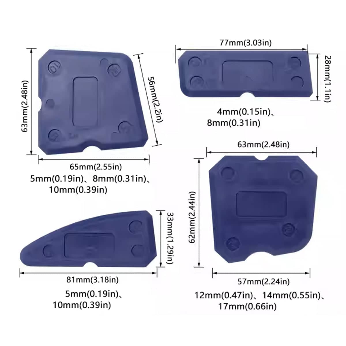 Caulk Smear Scraper Set Kitchen Bathroom Sink Sealant Joint Finishing Tool, Set of 20 - Blue - view 5