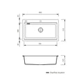 Oliveri Santorini workstation single bowl topmount sink - 68L - matte black granite - ST-MB1596-OF