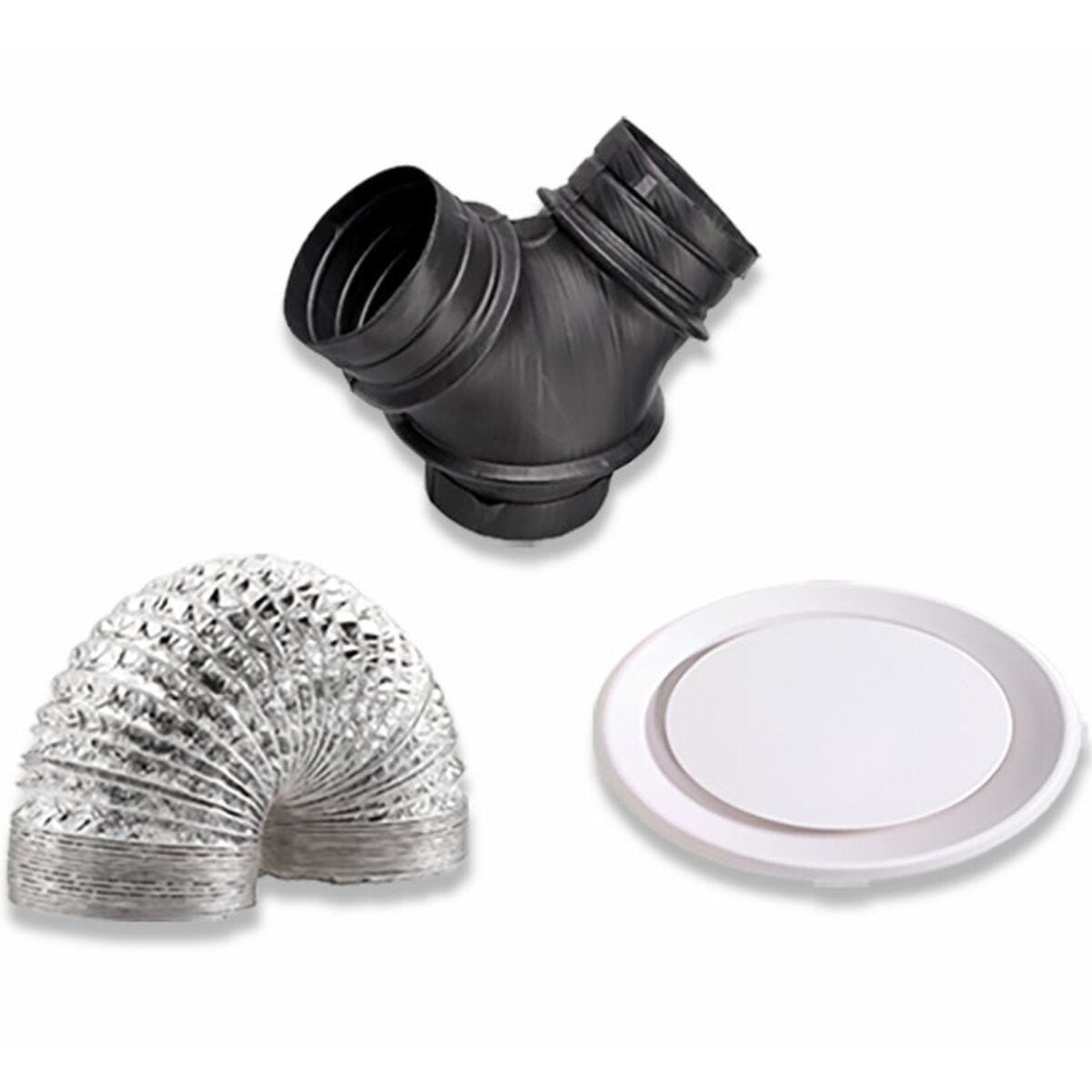 Schweigen Multi-Purpose Venting Kit for BR550 Exhaust Fan - Y-Joint, 6m Ducting, Circular Diffusers - DVK550