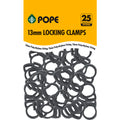 Pope 13mm Locking Clamp 25 Pack - Black Polypropylene Poly Tube Clip for Irrigation