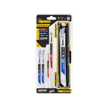 Kango 8 Piece Flex Reciprocating Saw Blade Set - 6" & 9" Blades - Metal & Wood