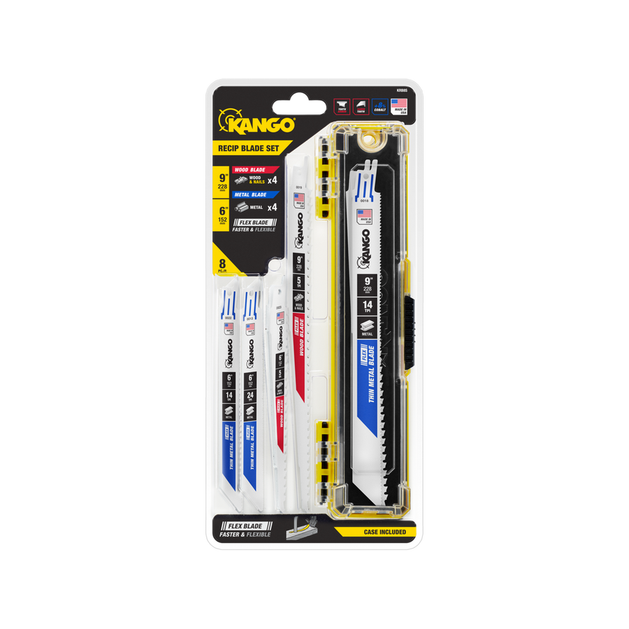 Kango 8 Piece Flex Reciprocating Saw Blade Set - 6" & 9" Blades - Metal & Wood - SuperSaverAU - view 1