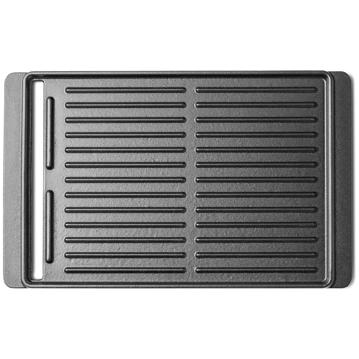 Masterbuilt half-grate griddle insert - reversible cast iron, flat and ridged sides, black - MB20183725