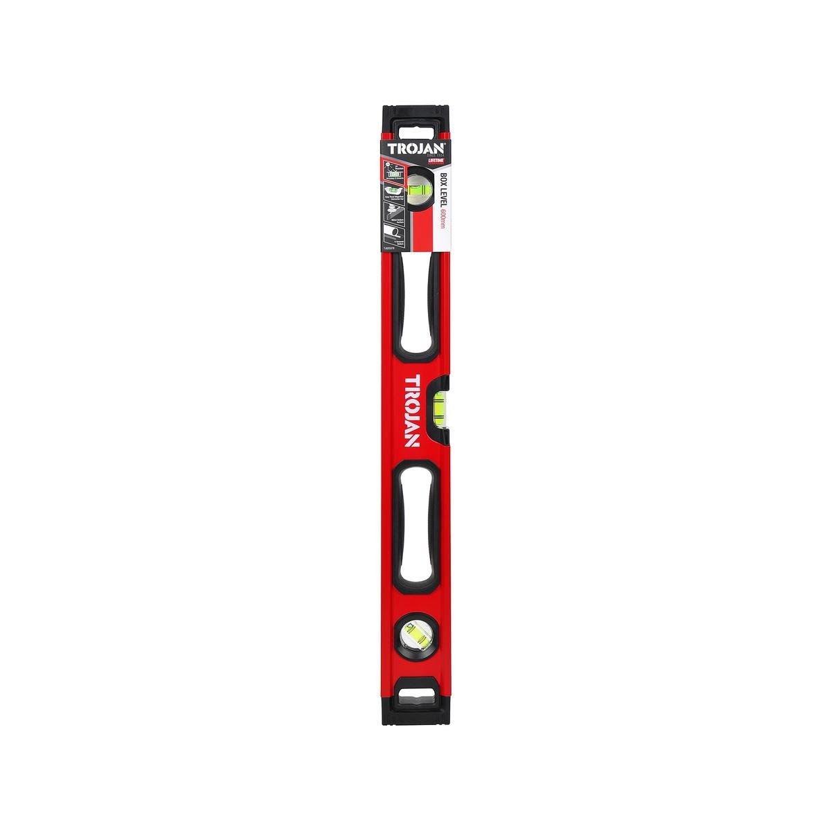 Trojan 600mm Box Level - Aluminium - High Visibility - Shock-Protecting Caps - SuperSaverAU - view 1