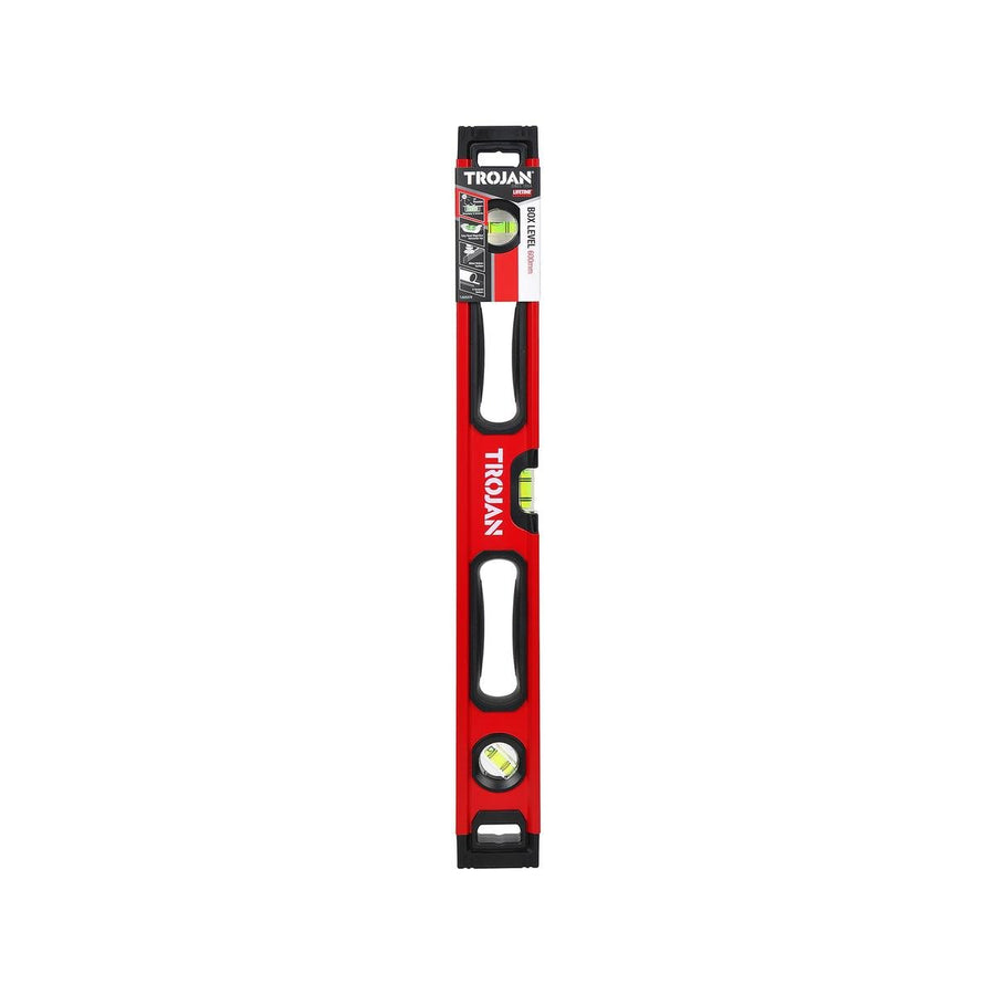 Trojan 600mm Box Level - Aluminium - High Visibility - Shock-Protecting Caps - SuperSaverAU - view 1