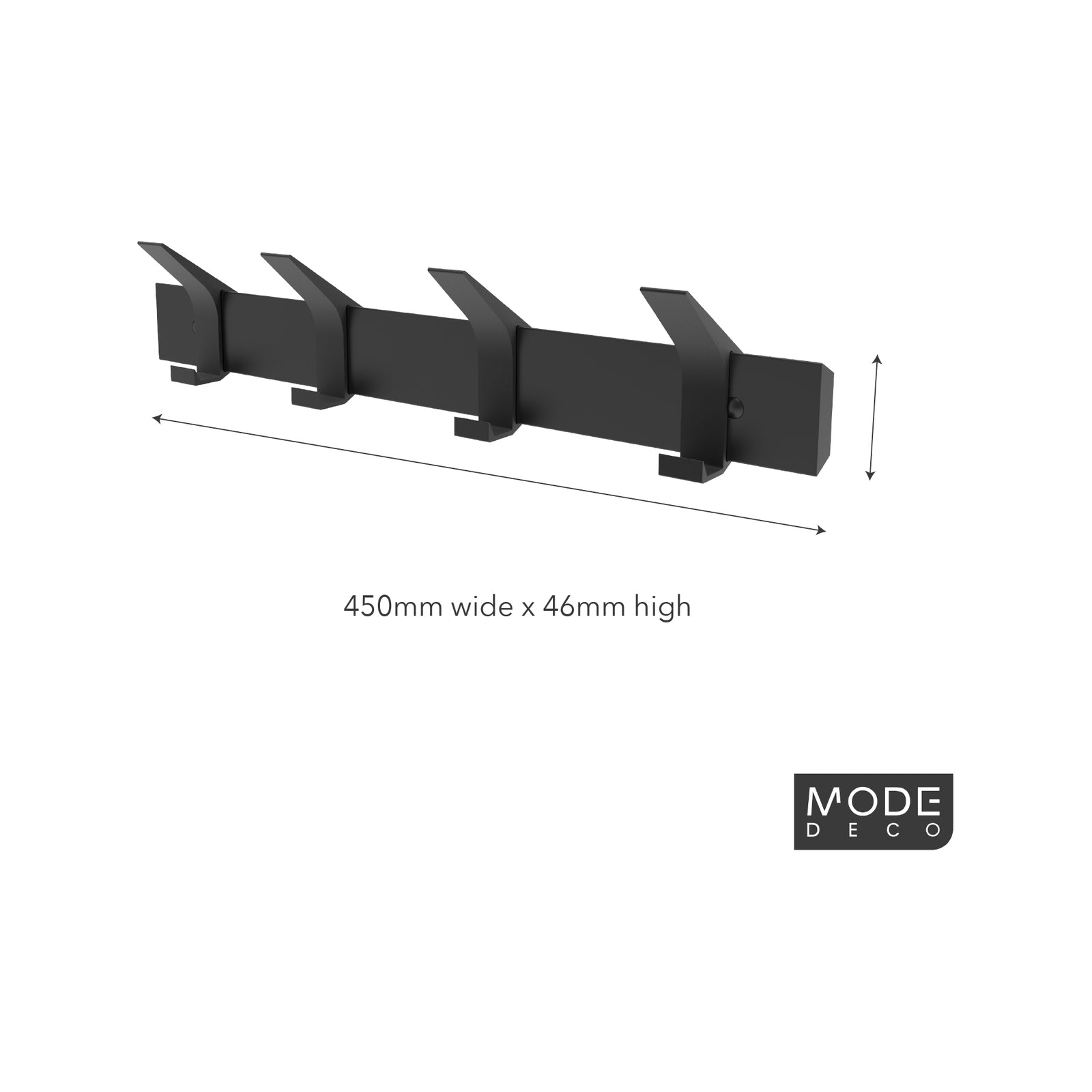 MODE 4 Hook Sliding Hat & Coat Rack, Black Board with Adjustable Hooks