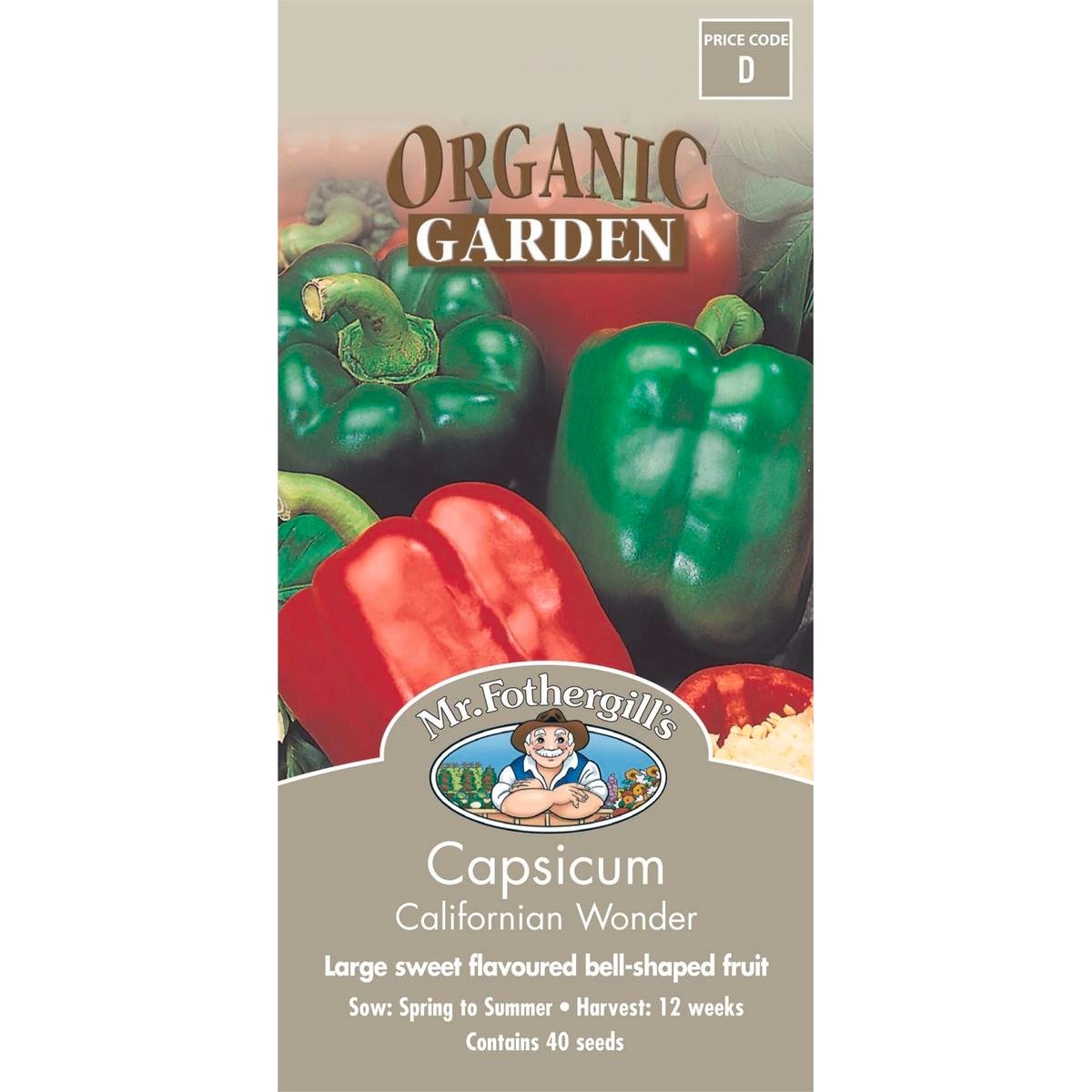 Mr Fothergill Capsicum Californian Wonder Seeds 75mm Thick Walled - SuperSaverAU - view 1