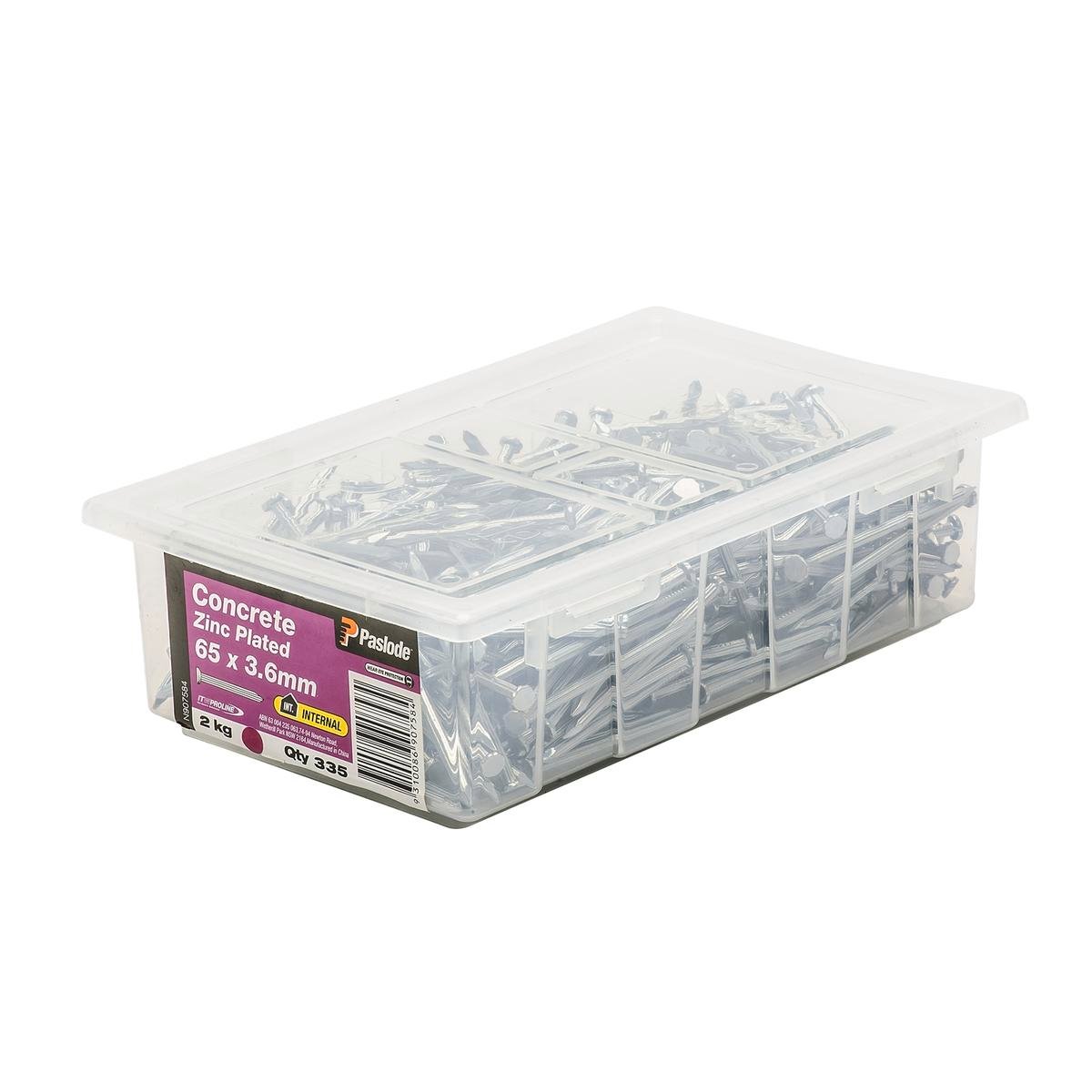 Paslode Concrete Nails 65mm 3.6mm Zinc Plated 2kg Pack - SuperSaverAU - view 1