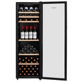 LeCavist 168 Bottle Single Zone Wine Cabinet 301L - Black Finish, Active Carbon Filter - LEK168PV