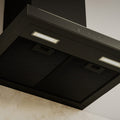 Haier 60cm 600 Series wall mounted canopy rangehood - black, Wi-Fi, hood to hob connection - HC60BMB2