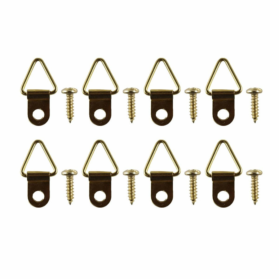 Everhang Picture Hanging D Ring - 10kg - Brass Plated - 8 Pack - SuperSaverAU - view 1