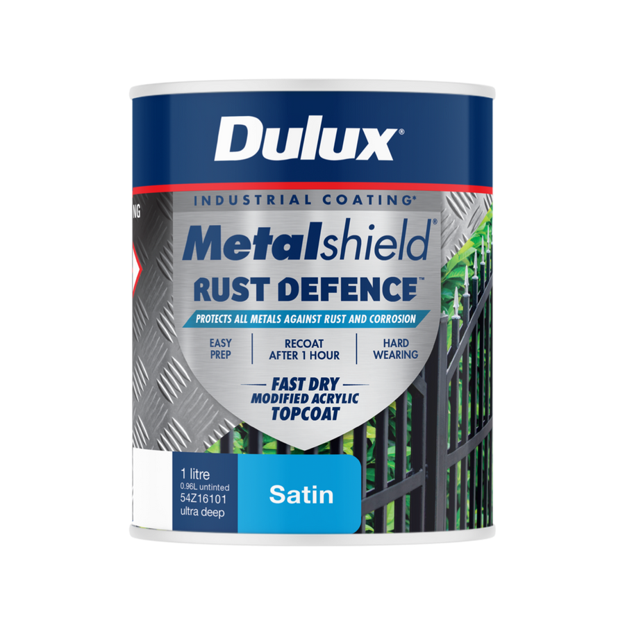 Dulux 1L Deep Base Satin Metalshield Rust Defence - 1kg - Fast Drying Protection - SuperSaverAU - view 1
