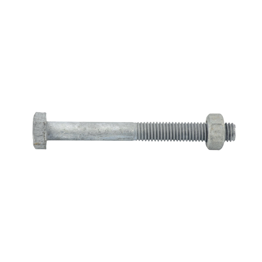 Zenith M8 x 75mm Hot Dip Galvanised Hex Head Bolt & Nut - 4.6 Grade Steel