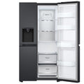 LG 635L Side by Side Fridge - Matte Black, Plumbed Ice and Water Dispenser, ThinQ - GS-L600MBL