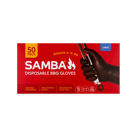 Samba Large Disposable BBQ Gloves Nitrile 50 Pack