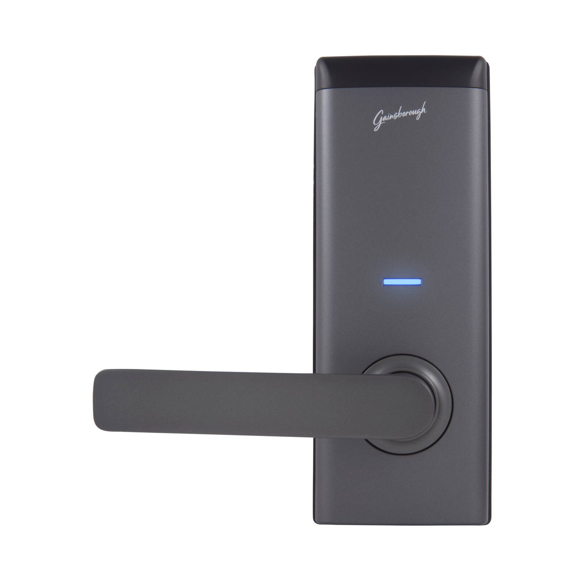 Gainsborough Mode Smart Entrance Lever Lock - Graphite - RFID, Fingerprint, Keypad - 115mm x 230mm x 52mm