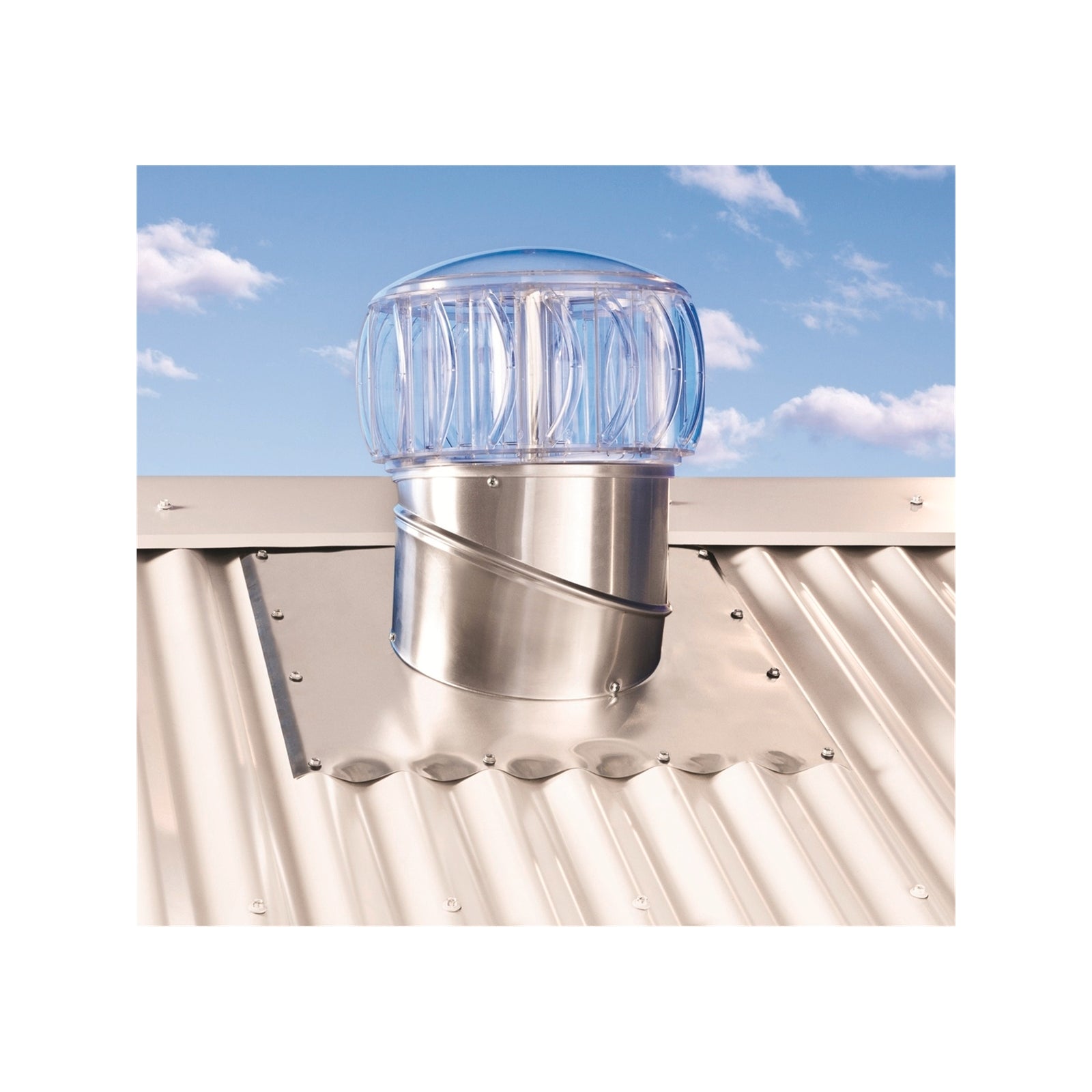 Bradford CSR TurboBeam 250mm Clear Roof Vent - Wind-Driven, UV Stable Polymer