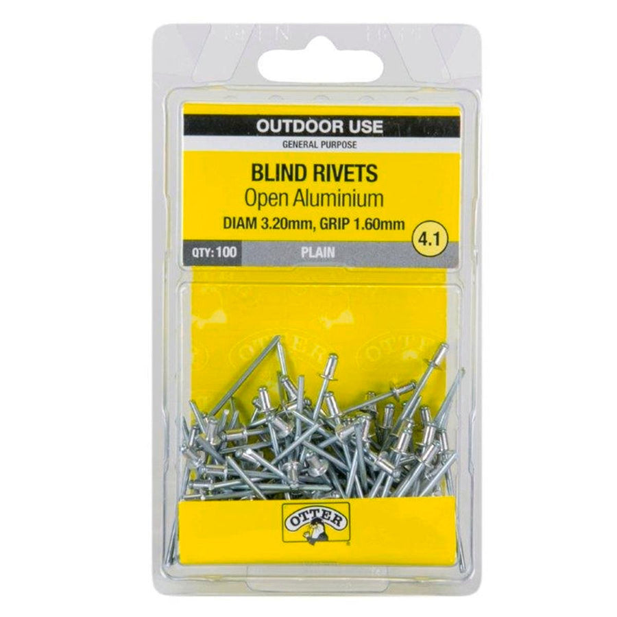 Otter Open Aluminium Blind Rivets 2x1.6mm 100 Pack Strong Lightweight - SuperSaverAU - view 1