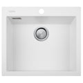 Oliveri Santorini Grande single bowl topmount granite sink - 43L bowl - white - ST-WH1561-OF