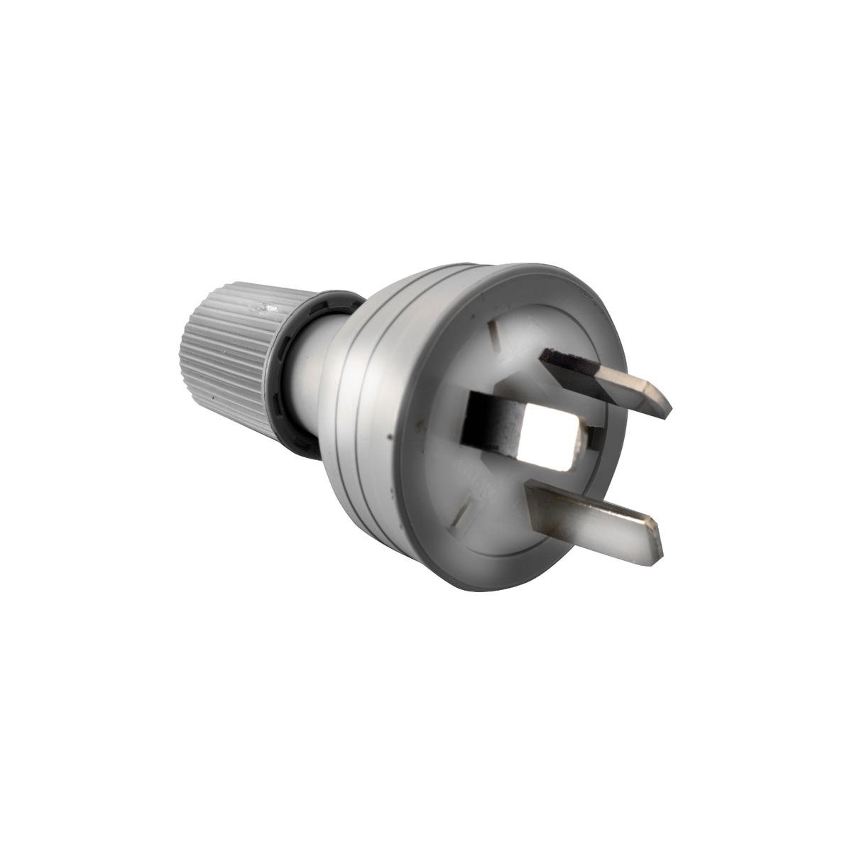 HPM 10A Plug Top Rear Entry - Grey - 3 Pin Flat Connector - Durable PVC Cover - SuperSaverAU - view 1
