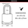 Master Lock 45mm Excell Covered Padlock 4 Pack Laminated Steel Boron-Carbide