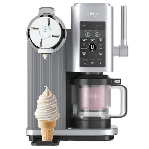 Ninja Swirl by Creami Ice Cream Maker - Soft Serve - 13 One-Touch Programs - 800W - Silver - NC701