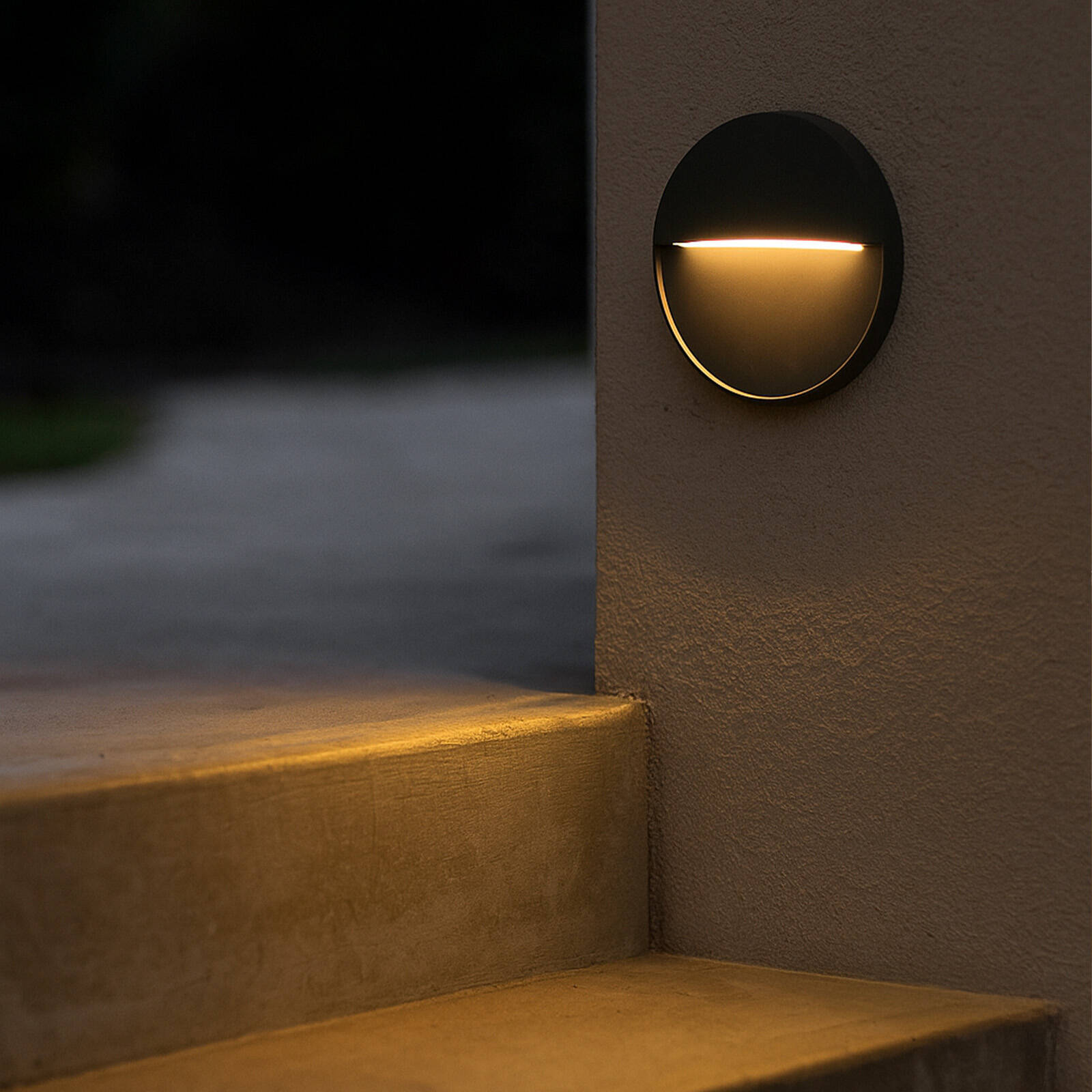 Arlec 3W Black CCT LED Round Exterior Step Light, Aluminium Waterproof Outdoor ABL111RBK