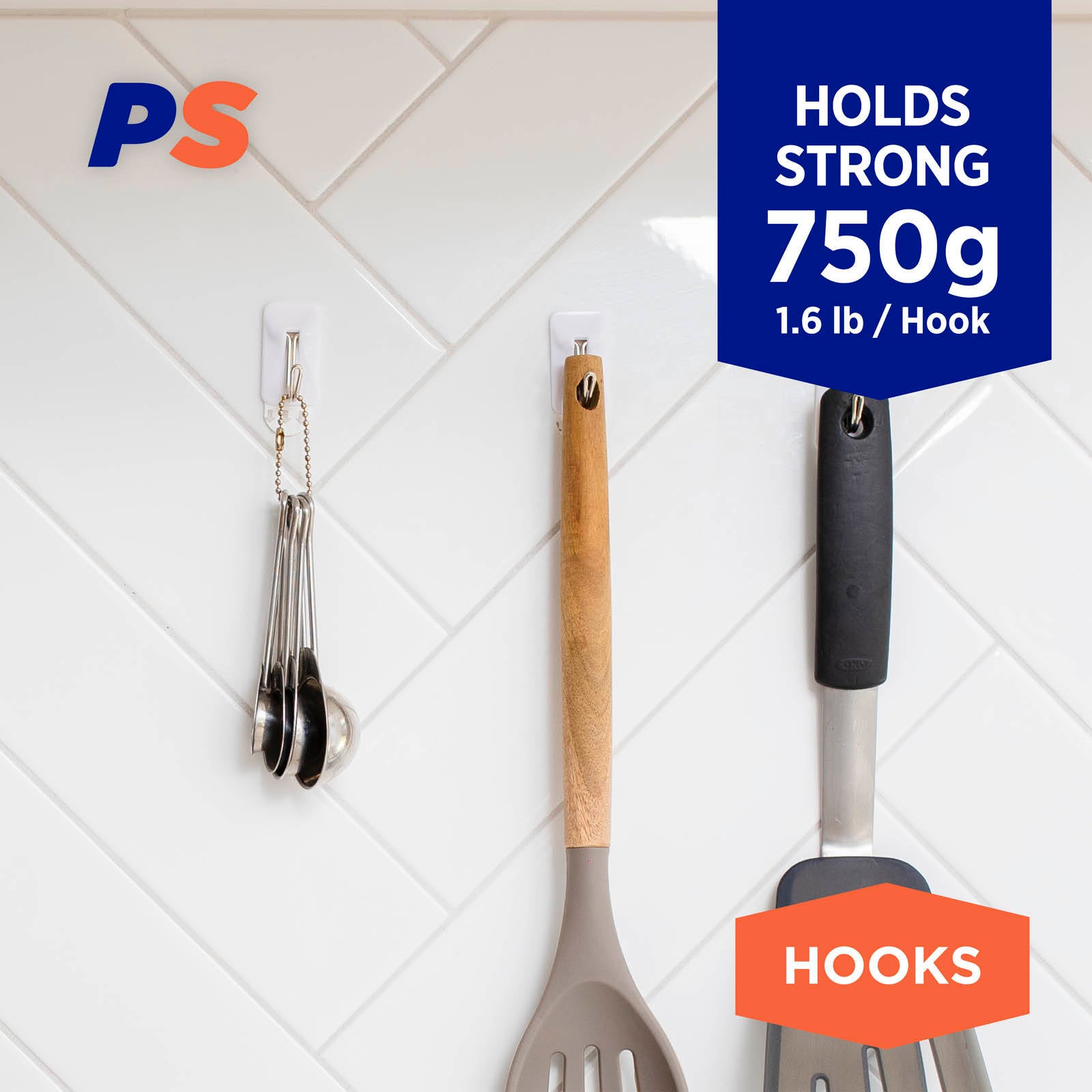 Permastik Medium White Kitchen Hooks 4 Pack Plastic