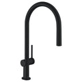 Hansgrohe Pull Out Kitchen Mixer Tap - Matte Black, 5 Star WELS, Adjustable Swivel Range - 72802673