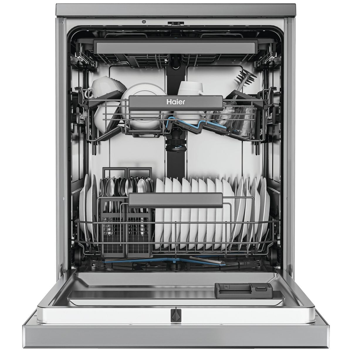 Haier 60cm Satina Freestanding Dishwasher - DualPower Spray Arm - Steam and Hygiene Programs - HDW15F4S1