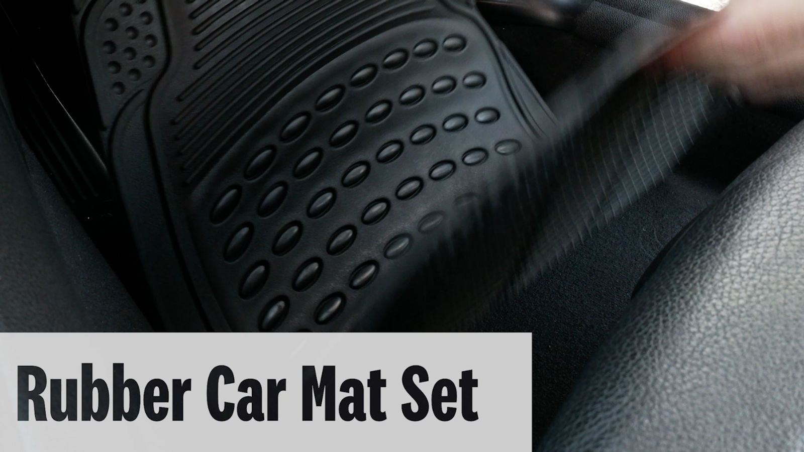All Set 430 x 705mm Black PVC Car Floor Mat 4 Piece with Anti-Slip Backing