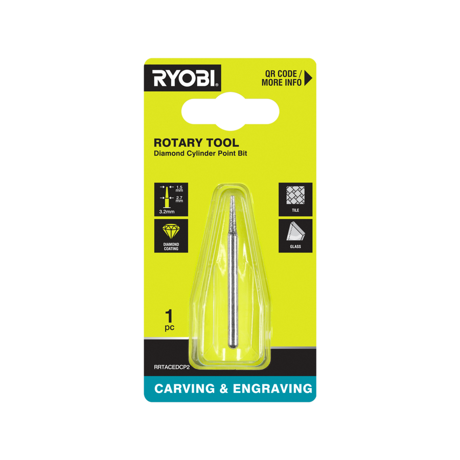 Ryobi 1.5mm Rotary Diamond Cylinder Point Bit - Precision Engraving Tool - SuperSaverAU - view 1
