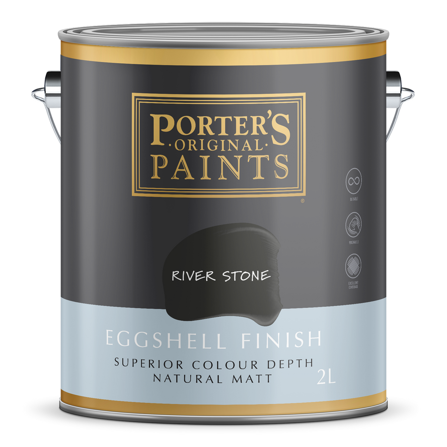 Porter S Broadwall Washable Paint 2L River Stone Eggshell Finish - SuperSaverAU - view 1