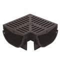 Everhard EasyDRAIN Compact 175mm Polymer Grate and Corner, Black Push-Connect Drain