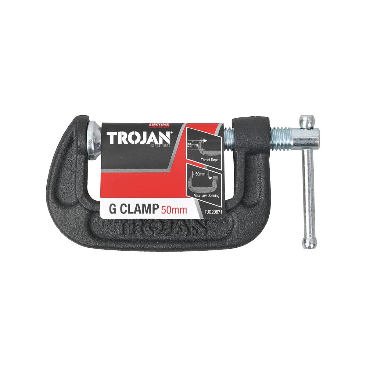Trojan G Clamp - 50mm - Chrome Plated - 380kg Clamping Force - SuperSaverAU - view 1
