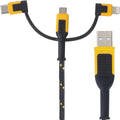 Dewalt 3-in-1 Charging Cable - 1.8m - Kevlar Reinforced - Quick Charging - SuperSaverAU - view 1