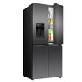 Hisense 483L French Door Fridge - Dark Stainless Steel - Non-Plumbed Ice and Water Dispenser - HRCD483TBW