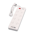 Click 8 Outlet Power Board with USB Charger - 240V - Surge Protection - 1m Lead - SuperSaverAU - view 1