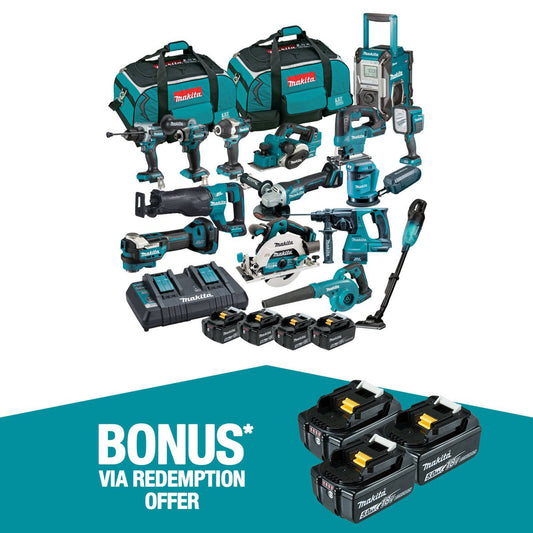 Makita 18V Brushless 15 Piece Combo Kit - Durable Tools - Ergonomic Design