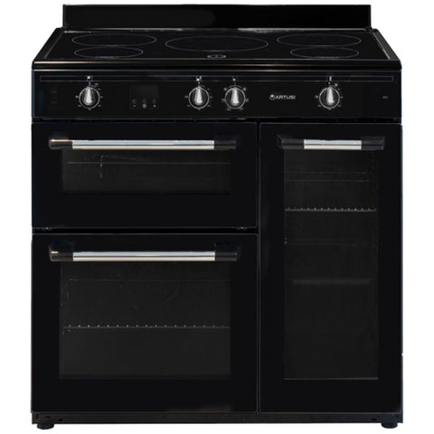 Artusi 90cm Freestanding Induction Oven 161L - Matte Black, Tall Oven, Separate Grill, Five Zones - AFIR935B