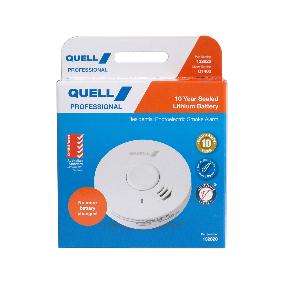 Quell Q1400 Photoelectric Smoke Alarm 10 Year Battery Trade Pack - SuperSaverAU - view 1