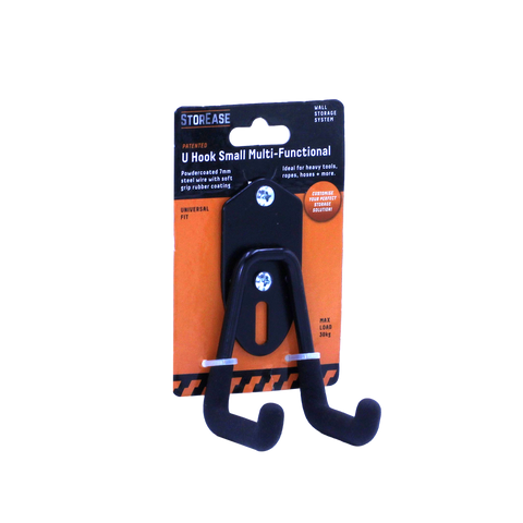 Storease Small Wall Storage System U Hook - 30kg Capacity - Black - 60mm x 115mm x 65mm - SuperSaverAU - view 1