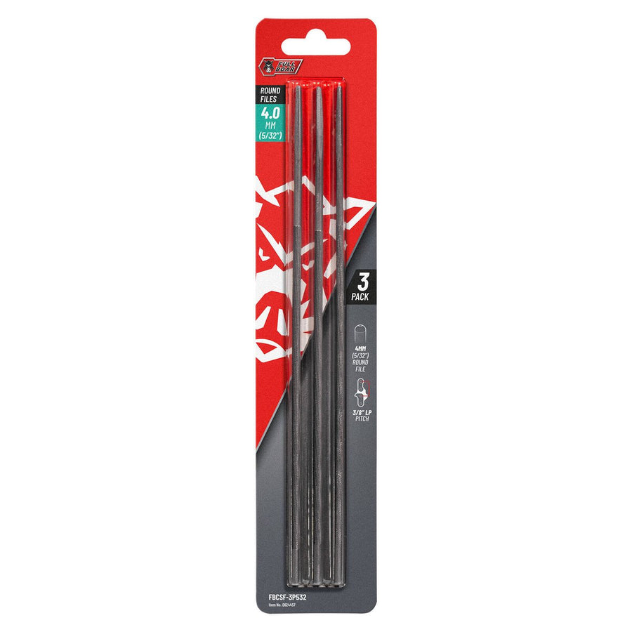 Full Boar Chainsaw File 3 Pack - 4.0mm (5/32”) Round - 245mm Length - Sharpens Cutter Teeth - SuperSaverAU - view 1