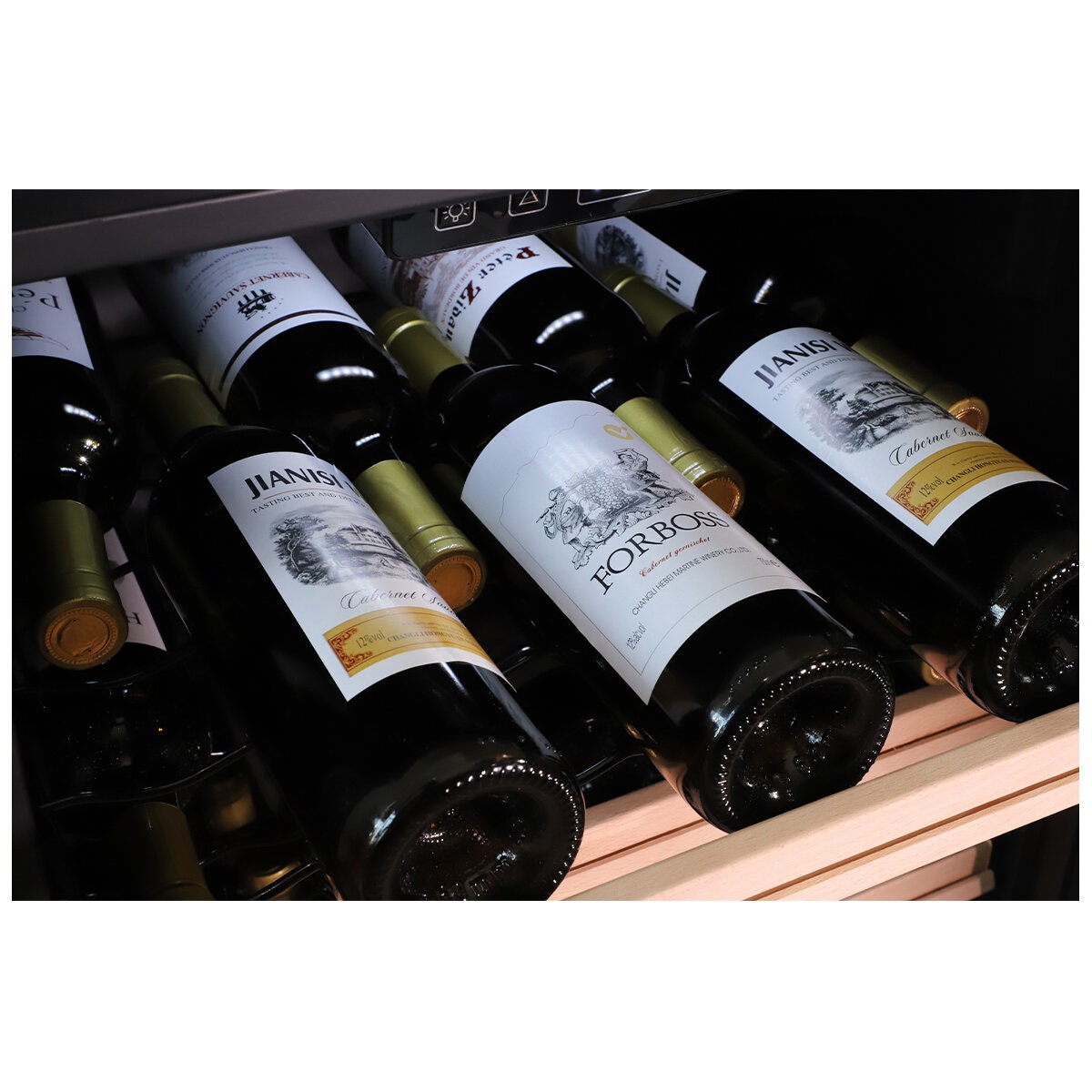 LeCavist 126L Single Zone 63 Bottle Wine Fridge - Black, Freestanding or Underbench, Frost Free - LKCV63N