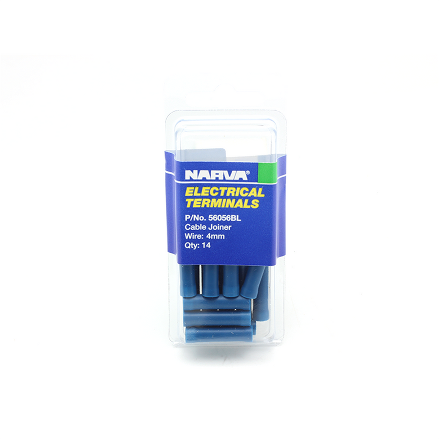 Narva Cable Joiner Butt Splice 4mm Blue Flared Vinyl 14 Pack - SuperSaverAU - view 1